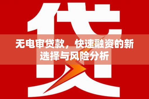 察右前旗无电审贷款，快速融资的新选择与风险分析
